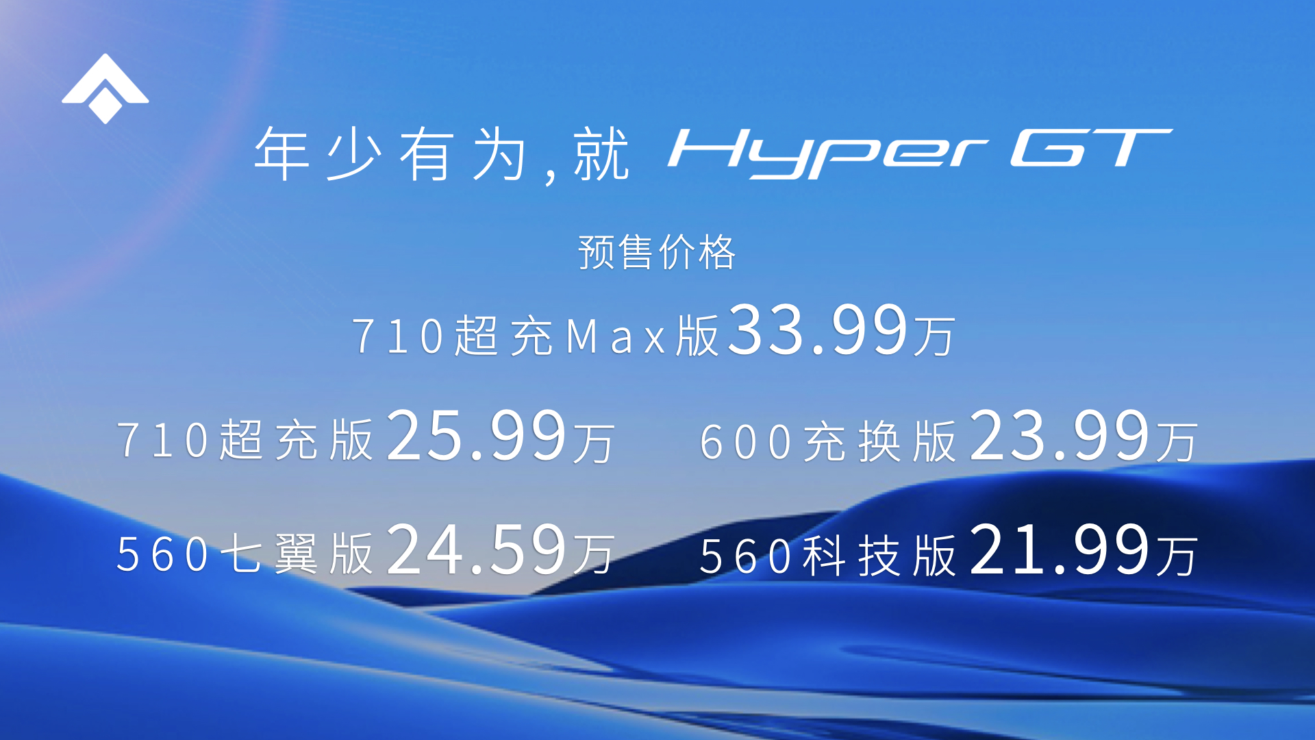 提供换电车型/具备旋翼门和三段式尾翼 Hyper GT预售21.99万起