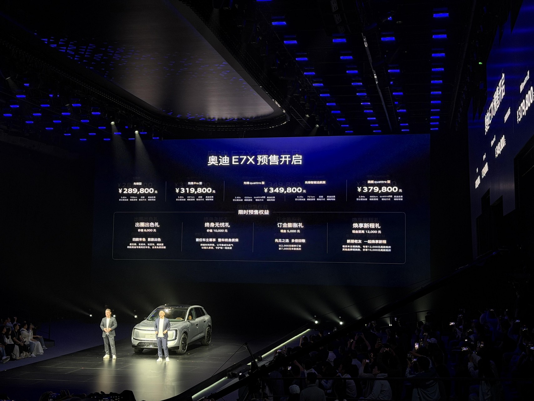 奥迪E7X预售28.98万起：900V快充+空悬+激光雷达