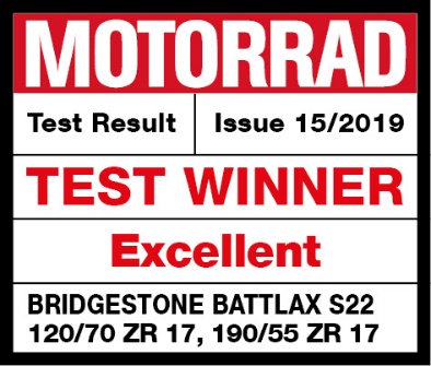 普利司通 BATTLAX S22荣获德国MOTORRAD杂志测评榜首