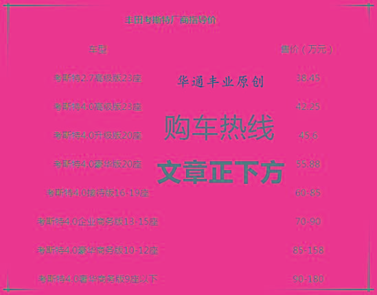 丰田考斯特12座报价¥改装12座方案配置