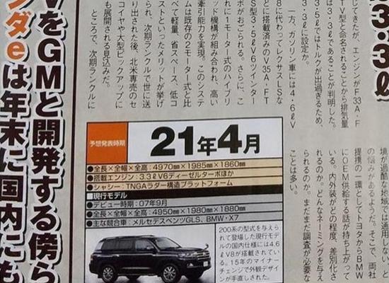 新知达人, 新款陆巡第二季度上市 配12英寸大屏+按键式四驱 三种动力