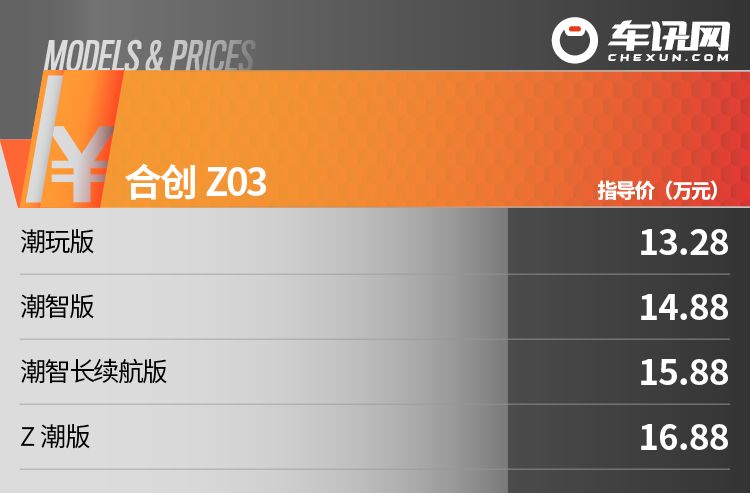 机甲造型 无界留白车门等你来涂鸦丨合创Z03上市13.28万元起售