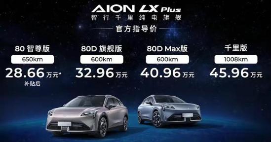 广汽埃安AION LX Plus购车手册：80智尊版/80D旗舰版最为推荐