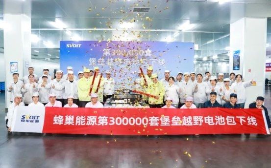 环塔冠军认证蜂巢能源第300000套堡垒越野电池在遂宁基地正式下线