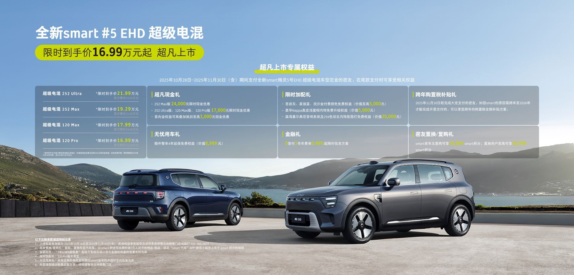 限时到手价16.99万起 smart精灵#5 EHD正式上市