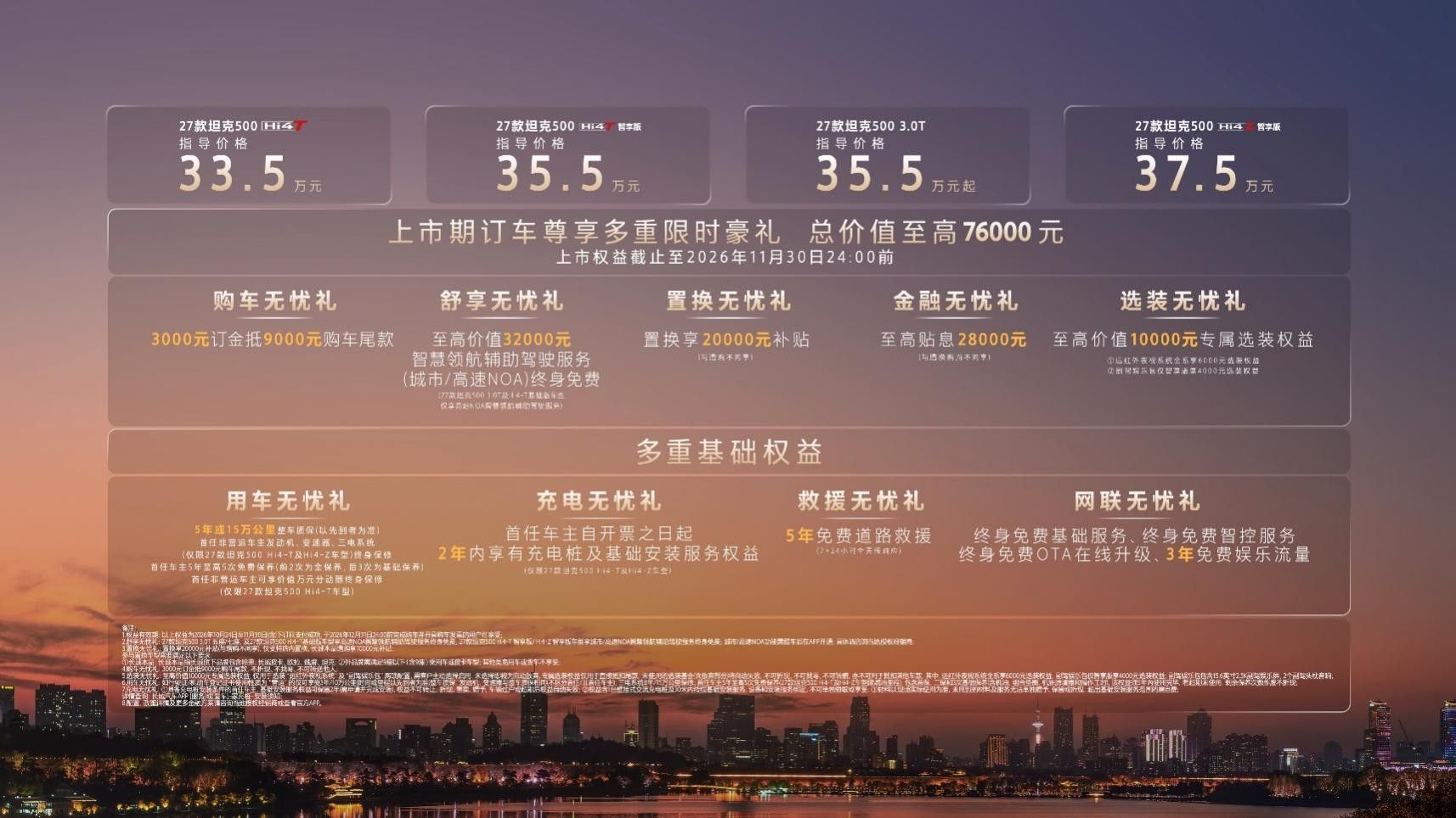 33.5万起|27款坦克500增配不加价 296项升级