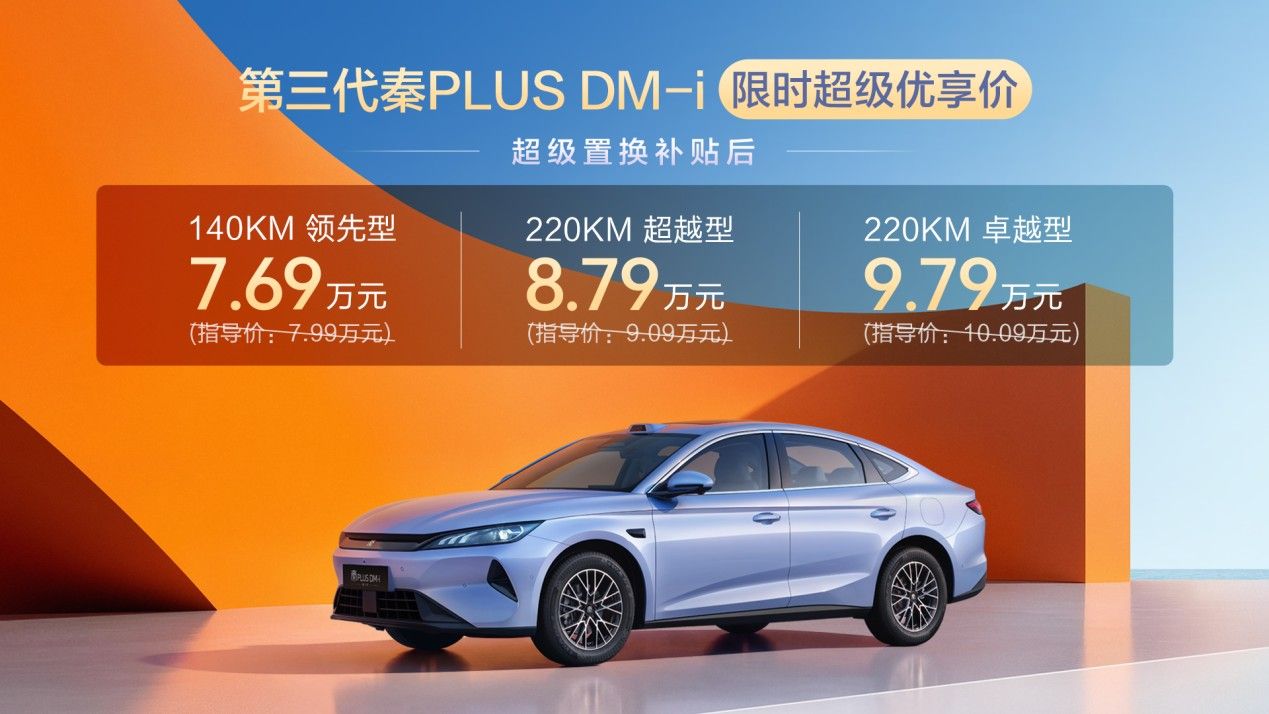 7.69万拿下大空间插混轿车｜第三代秦PLUS DM‑i上市